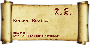 Korpos Rozita névjegykártya